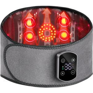 Cordless Heating Pad for Back Pain Relief, Lumbar Massaager with Heat, Heated Back Belt Abdomen Warmer Lumbar Support, Rechargeable Heating Massage