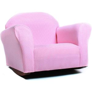 Gingham Rocking Chair for Kids Soft Microsuede Upholstery, Sturdy Wooden Frame, Ergonomic Padded Seat, Smooth Rocking Motion, Easy to Clean, Ages 25, Perfect for Bedrooms & Playrooms.