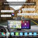 Wireless Carplay Screen for Car,10.26" Portable Apple Carplay and Android auto4K Dash Cam with Rotatable Lens, 1080P Backup Camera, GPS Navigation, Mirror Link, Siri & Voice Control