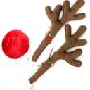 Red Co. 17” Standard Reindeer Christmas Car Kit Products, Antlers with Jingle Bells & Nose