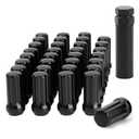 9/16-18 Spline Lug Nut 32pcs for Dodge 2500 3500 8 Lug, 9/16 x18 Closed End Lug Nut with 1 Socket Key for 1994-2011 Ram 2500 3500, 2002-2010 Ram 1500 Aftermarket Wheel, 9/16-18, 32 PCS, Black