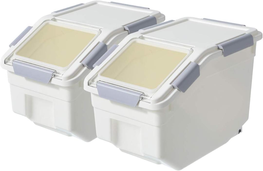 CITY BABY 2 Pack Airtight Flour Storage Container With Scoop,Dry Food, Sugar, Baking Supplies,Rice Container Set -BPA Free- Pet Food Storage Container,Dog Cat Birds Food Bin(13LB)
