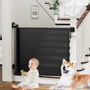 Retractable Baby Gates for Stairs No Drill, PRObebi Retractable Dog Gate Indoor Extends to 54" Wide 34" Tall, Child Gates for Doorways, Stair Gate Use for Outdoor, Hallways, Doorways, Deck, Porch