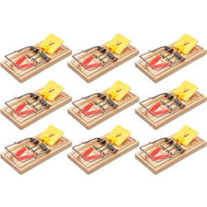 Victor M205-9 Wide Plastic Pedal Sustainably Sourced FSC Wood Humane Snap Rat Traps - 9 Wooden Traps