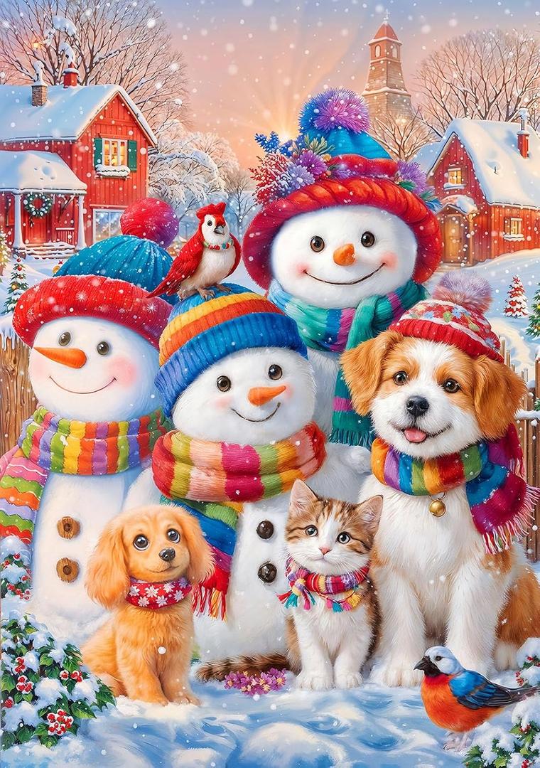 Puzzles for Kids Ages 4-6 6-8 8-10, 200 Piece Christmas Snowman Holiday Jigsaw Puzzles, Kids Puzzles Wonderful Xmas Gifts, Christmas Puzzle Stocking for Boys Girls