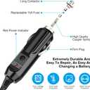 Replace The 12V car Charger Power Cord of The Lnogen One G1 G2 G3 G4 G5 Portable Oxygen Concentrator Series. Equipped with Replaceable Fuses, with a Wire Length of 8.5FT. (One Black)