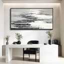 XIGUANGART Framed Canvas Wall Art-Large Wall Decor for Living Room Black and White Minimalist Abstract Pictures Nature Ocean Skyline Sunset Artwork Modern Painting For Bedroom Office Home Decorations