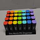 CAidRE Monthly Pill Organizer 2 Times a Day - 28 Day Pill Box AM PM, Daily Medicine Organizer for Vitamins, Supplements, Medications - BPA Free Pill Case for Home & Travel, Black