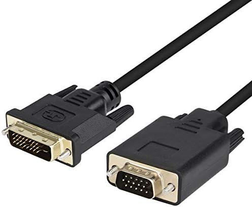 Wonlyus DVI to VGA Cable, DVI-D 24+1 to VGA 6 Feet Cable Male to Male Gold-Plated Cord for Computer, PC Host, Laptop, Graphics Card to HDTV, LG HP Dell Monitor, Display Screen and Projector, 6 Feet 