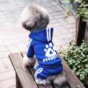 Dog Security Clothes - 4 Legs Jumpsuit Sweatshirt Hoodie - Soft & Warm Winter Outfit Pullover Sweater for  Dogs Cats (Blue, Large)
