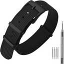 ANNEFIT Nylon Watch Band 16mm 18mm 20mm 22mm, One-Piece Waterproof Military Watch Straps with Heavy Buckle