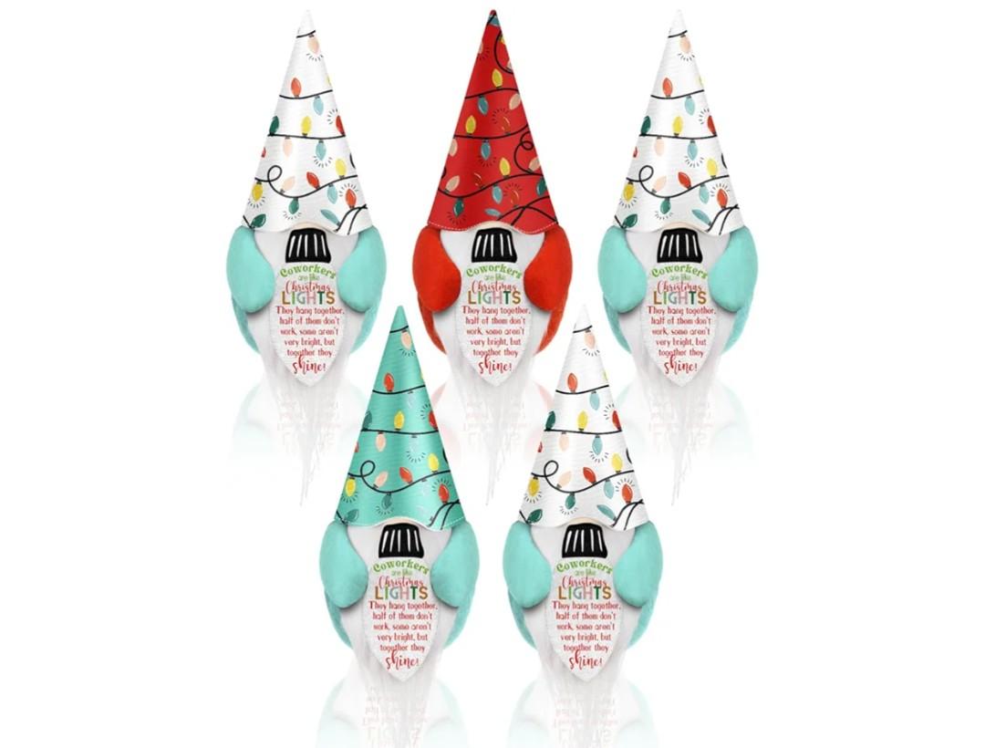 Jenaai 5 Pcs Coworkers Christmas Appreciation Gifts Gnomes Table Decorations Coworkers are Like Christmas Lights Cute Plush Swedish Tomte Decor for Home Tiered Tray Team Thank You Gnomes Lights Gifts