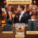 WIBIMEN Whiskey Ice Cubes Mold Set for Men, Dad, Husband, Mens Gifts Set with Whiskey Glass, Clear Ice Cube Maker, and Greeting Card, Bourbon Gifts for MenOld Fashioned Glass Set for Father