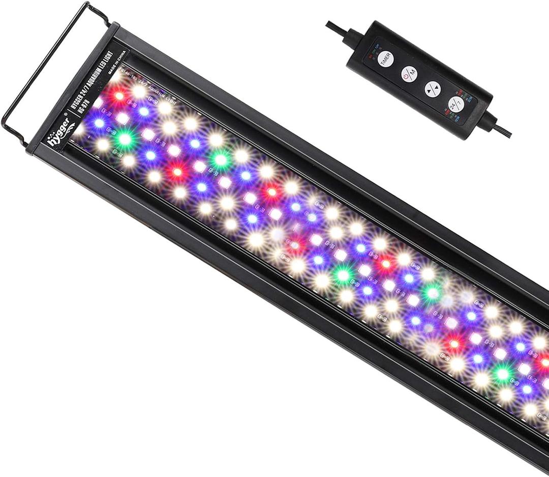 Hygger Advanced LED Aquarium Light with Timer, 24/7 Lighting Cycle & DIY Mode, Full Spectrum Fish Tank Light for 48-54 in Freshwater Planted Tank