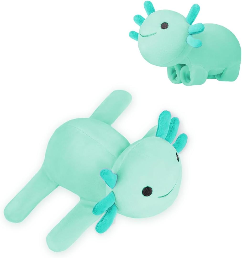 Huggers Axolotl,Stuffed Axolotl Slap,Cute Animal Book Buddy Slap,Fun Axolotle Toys for Boys and Girls.Green