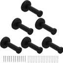 Bath Towel Hooks, 6 Pack Round Coat Hooks, Sturdy Wall Mounted Robe Hook, SUS 304 Stainless Steel Heavy Duty Clothes Hanger, Wall Towel Hooks for Bathroom Bedroom Kitchen (3 in, Black)