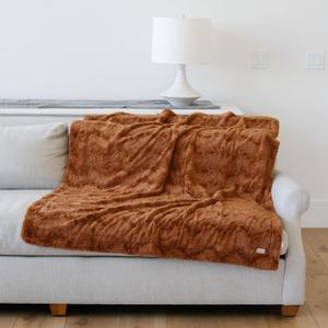 GRACED SOFT LUXURIES Throw Blanket Faux Fur Large Warm Cozy Comfy Cuddly Super Soft Throws for Couch, Sofa, Bed, Living Room, Travel (Large 50" x 60", Camel)