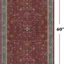 Boho 2x5 Small Kitchen Runners Rugs Non Slip - Washable Soft Area Rugs for Bedroom, Floral Non Skid Runner Carpet for Bathroom, Laundry Room, Hallway, Entryway (Dark Red)