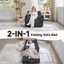 2 in 1 Folding Sofa Bed, Gray, Oversized