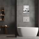 Funny Animals Bathroom Canvas Wall Art Penguin in Bathtub Wall Art Funny Animal Bathroom Painting Black and White Penguin Bathtub Pictures for Bath Restroom Wall Decor Framed 8X10 inch