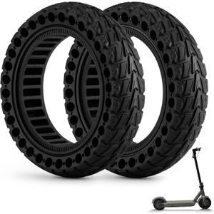 10x2.5 Inch Scooter Tires - Puncture Proof,2PCS 10x2.5-6.5 Solid Tires for Ninebot Max G2 / G30 / G30D / G30E / G30E / G30LP / G30D II / G30 Max, 60/70-6.5 Electric Scooter Replacement Tires (Black)