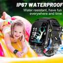 OVV Kids Waterproof Smart Watch Boys Girls Age 3-12 with 26 Game 1.44'' HD Touch Screen Music Player Camera Video Recorder 12/24 Hr Clock Pedometer Alarm Torch Calculator Children Learning Toys
