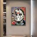 Halloween Diamond Painting Kits 5D DIY Diamond Art for Adults Horror Movies Characters Gem Art Kits Accessories Full Drill Kit 5D Diamond Painting Halloween for Home Wall Decor Gifts (11.8x15.7in)