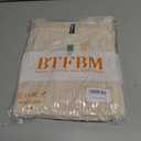 BTFBM Casual Fall Tops for Women 2025 Long Sleeves Solid Shirts Crew Neck Loose Fit Work T Shirt (Beige, XL)