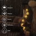 Colingmill Solar Wind Chimes for Outside Waterproof Hanging Wind Chimes Lights Outdoor Decor Yard Garden Gifts for Mother Mom Grandma Wife Neighbors(Sun Moon Star,Warm Colored Lights)