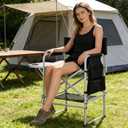 Makeup Chair for Makeup Artist 41'',Tall Directors Chairs Foldable with Side Table Cup Holder Storage Bag and Footrest, Folding Chair Makeup Chair for Clients 400lbs Capacity, without Mesh Bags