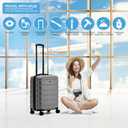 Flight Knight 22x18x10 Expandable Carry On Suitcase Hardside TSA Lock & USB C Port Lightweight Luggage Silent Double Spinner Wheels Maximum Spirit Overhead Carry-On Bag Airlines Approved Charcoal