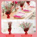 6 Pack Metallic Foil Spary Centerpieces for Tables, Red Green Centerpieces for Tables Decorations, Star Brust Table Centerpieces for Birthday Graduation Wedding Baby Shower Party