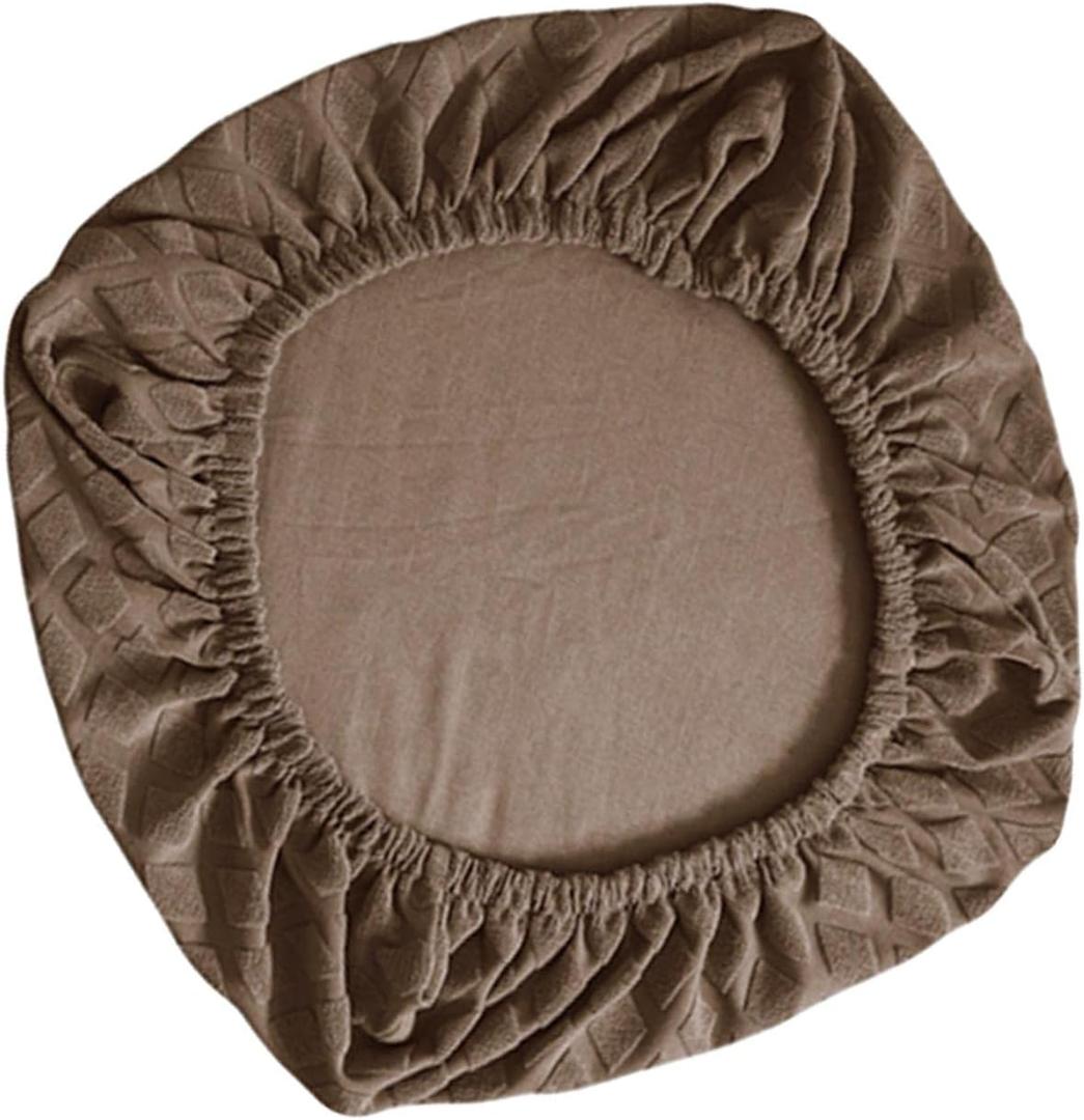 Computer Chair Slipcovers, Elastic Edges Stretch, Chair Seat Cushion, Office Chair Cover Multifunctional Seat Cover (Coffee)
