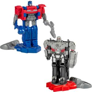 Transformers One Robot Battlers Action Figure 2-Pack, 4.5-Inch Optimus Prime (Orien Pax), 4.5-Inch Megatron (D-16), Interactive Toys for Boys and Girls Ages 6 and Up