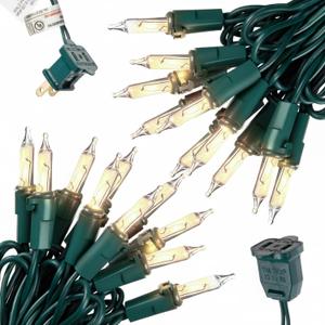 2 Pack 5ft Mini Christmas Lights String 10 Bulbs Warm White Short Strand String Lights, Clear Bulbs Wire Fit Light up Christmas Decorations, 4 Bulb Spacing, Connectable End-to-end (Green)