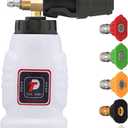 Tool Daily Foam Cannon, 1/4 Inch Quick Connect, Power Washer Foam Cannon with 5 Pressure Washer Nozzles, 1 Liter