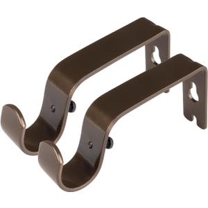 KAMANINA Wall Brackets for 7/8 or 3/4 Curtain rods, Drapery Rod Brackets, Set of 2, Bronze