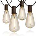 Outdoor String Lights, Patio String Lights with LED Filament Bulb Waterproof Lights Retro Vintage Edison Bulbs for Backyard Patio Bistro Party Garden Connectable