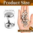 2 x SBYURE 1000 Pcs 12mm Silver Studs for Clothing Four-jaw Round Punk Spikes Pyramid Studs Rivets for Shoes, Jackets, Backpacks Leather Crafting