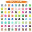 TBC The Best Crafts Dual Markers Brush Pens, 72 colors Art Marker Art Markers Gifts for Teens,Double Tip Colored Pen for Adult Coloring Books Coloring Writing