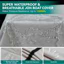 1200D 5-Layer Jon Boat Cover 14-16ft with Motor Cover | Super Waterproof (2-Layer PU, 1" Seam Tape) | UV Resistant, 9+4 Windproof Straps | Mooring/Trailerable