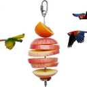 Bird Food Holder, Feeder Toy, Foraging Toy, Treat Skewer, Stainless Steel Parrot Fruit Vegetable Stick Holder (L)
