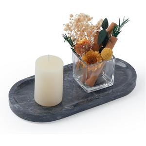 Natural Marble Vanity Tray, Marble Tray for Bathroom countertop,Stone Tray for Storing Perfume, Cosmetics and Jewelry 9.8 * 4.7inch Black