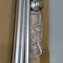 SIMEWIN Heavy Duty Curtain Rods for Windows 28 to 48 Inches, 1 Inch Silver Curtain Rods for Bedroom, Living Room, Patio, Kitchen, Adjustable Curtain Rods with Classic Finials, Silver Finishing