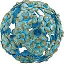 Everydecor Metal Decorative Sphere for Home Decor - Decorative Balls for Shelves, Centerpiece Bowls, Bookshelf - Decoration Orbs Accents for Living Room, Bedroom - Antique Blue Shelf Spheres