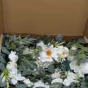 TINGE TIME 9FT Artificial Flower Garland, Handcrafted Eucalyptus Garland with Flowers, Floral Vine for Wedding Decoration Reception Sweetheart Table (Ivory White)