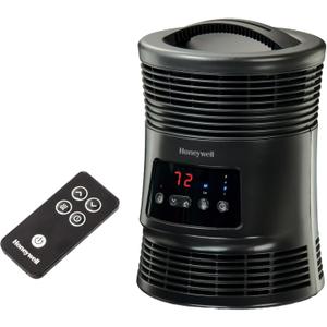 Honeywell HHF370B 360 Degree Surround Fan Forced Heater with Surround Heat Output Charcoal Grey Energy Efficient Portable Heater with Adjustable Thermostat & 2 Heat Settings , Black