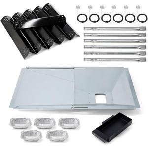 Replacement Parts for Nexgrill 720-0896B 720-0896 720-0896E 720-0882A 720-0925P 720-0925, Grease Tray, 6 Pack Burner Tubes & Ignitors & Flame Tamers for Nexgrill 6 Burner 720-0896B Gas Grill