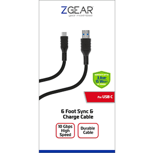 ZGEAR 6 Foot Sync & Charge Cable For USB C