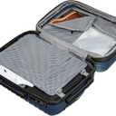 Amazon Basics 21" Hardside Carry-On Luggage with TSA Lock, Expandable, Organized Interior with Divider and Pockets, Spinner Wheels, Navy Blue